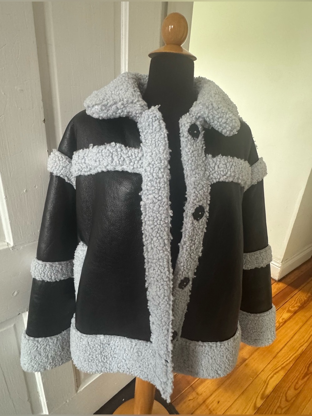ASOS shearling pleather jacket